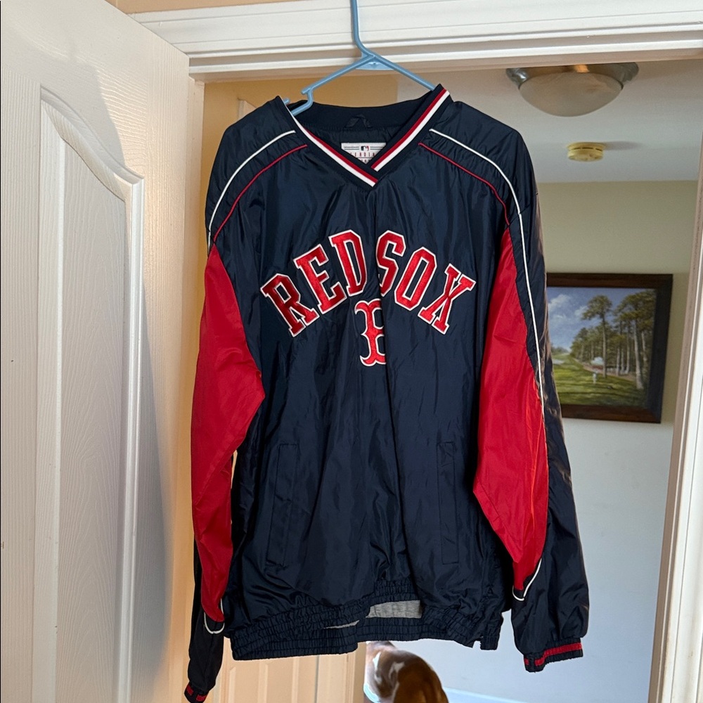 Red and Navy Windbreaker Jacket